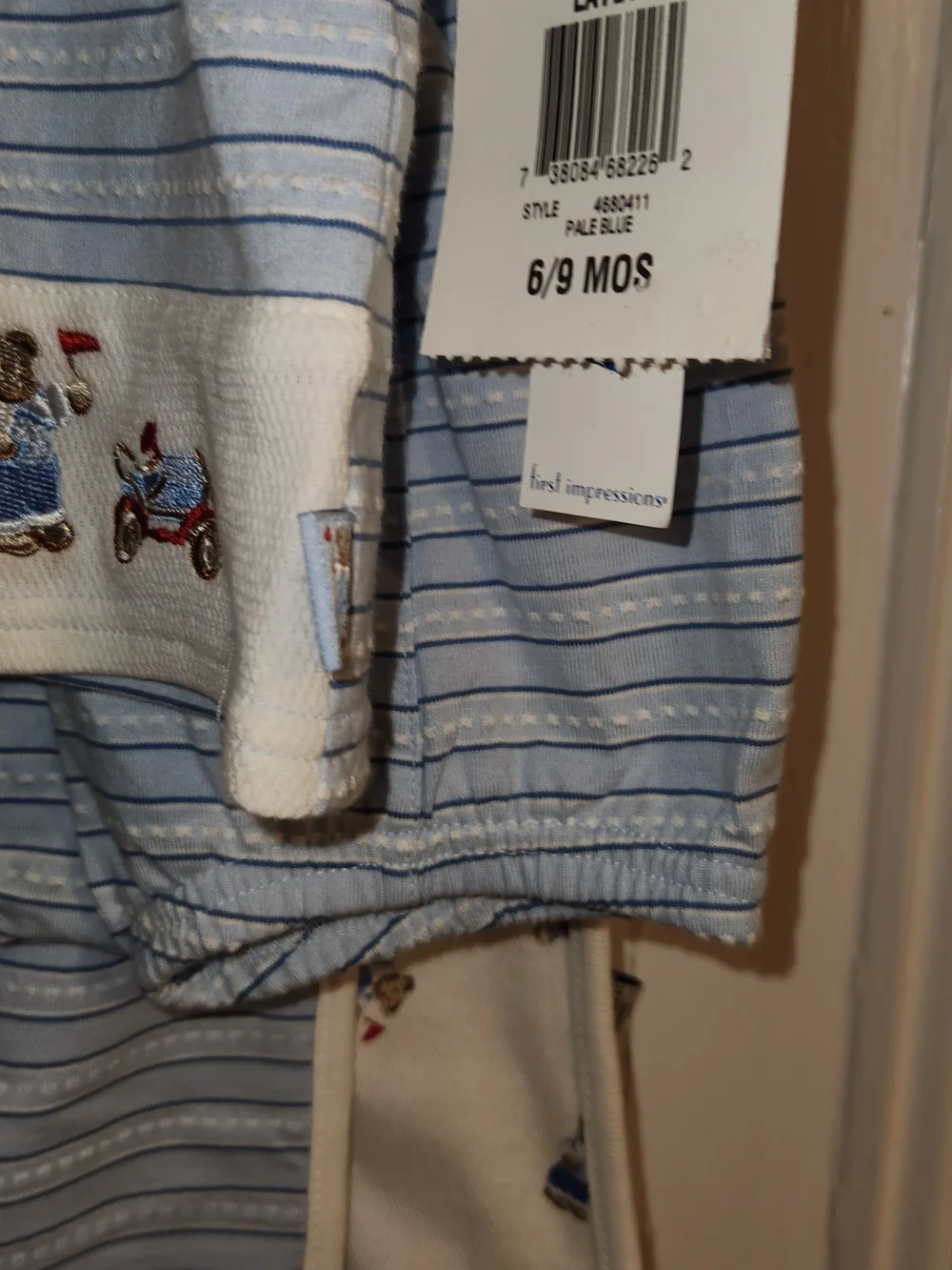 First Impressions Light Blue Striped Kids Pajama Set with Blanket